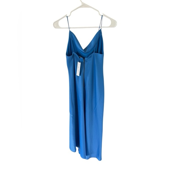 Alice + Olivia NEW Harmony Draped Silk-Satin Midi Slip Dress - Picture 5 of 9